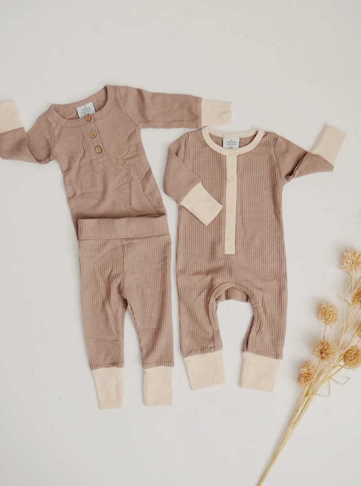 Waffle Romper // Taupe (2020)