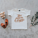 "The Future Is Bright” Kids Tee // Cream w/ Camel