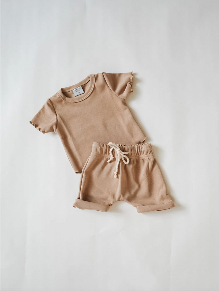 Cupro Two Piece Short Set // Latte