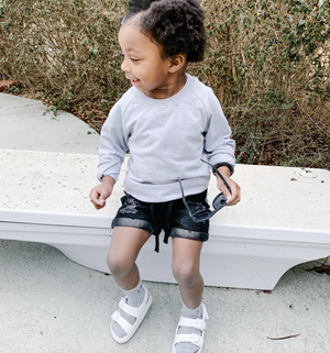 Distressed Denim Shorts // Black