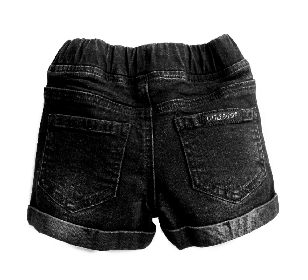 Distressed Denim Shorts // Black