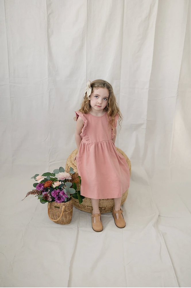 Cotton Ruffle Dress // Rose