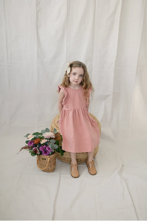 
                
                    Load image into Gallery viewer, Cotton Ruffle Dress // Rose
                
            