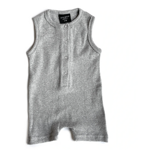 Ribbed Shorty Romper // Grey