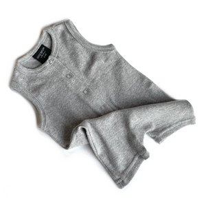 Ribbed Shorty Romper // Grey