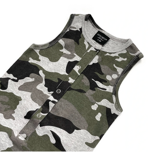 Ribbed Shorty Romper // Camo