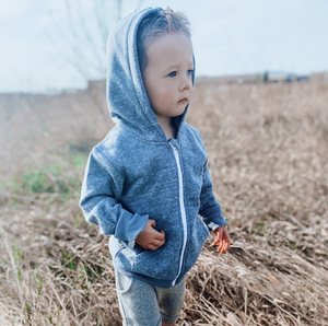 Washed Zip Hoodie // Navy