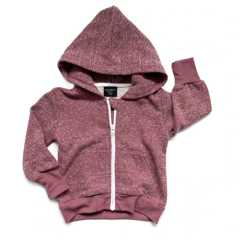 Washed Zip Hoodie // Plum