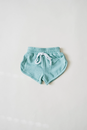 Speckled Track Shorts // Teal