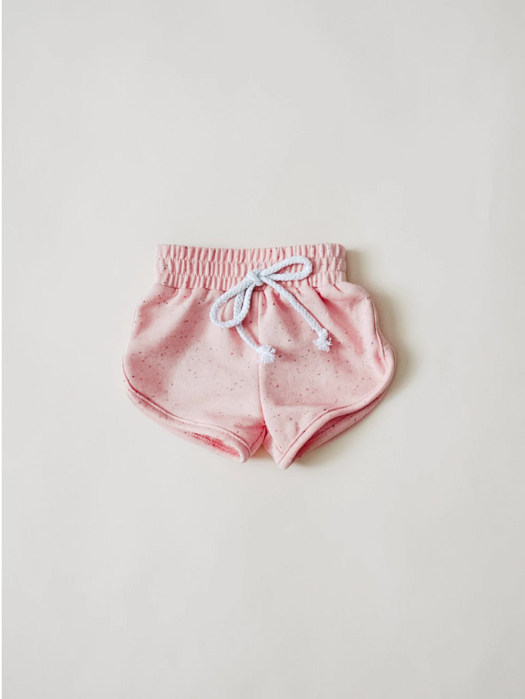 Speckled Track Shorts // Pink