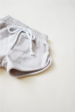 Speckled Track Shorts // Beige