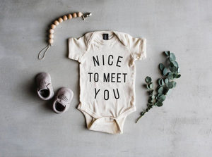 "Nice To Meet You" Bodysuit // Cream