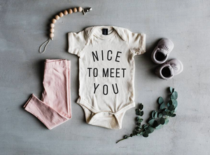 "Nice To Meet You" Bodysuit // Cream