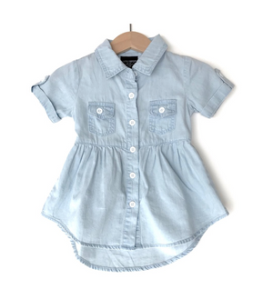 Denim Swoop Dress // Light Wash