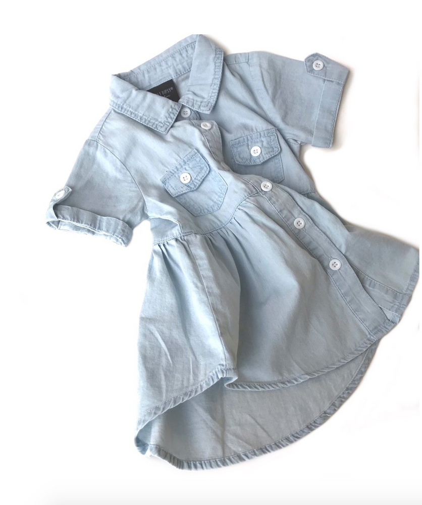 Denim Swoop Dress // Light Wash