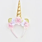 Large Unicorn Headband // Pink & White