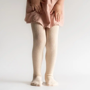 
                
                    Load image into Gallery viewer, Cable Knit Tights // Vanilla Cream
                
            