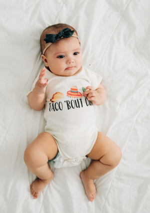"Taco 'Bout Cute" Organic Onesie or Tee // Cream