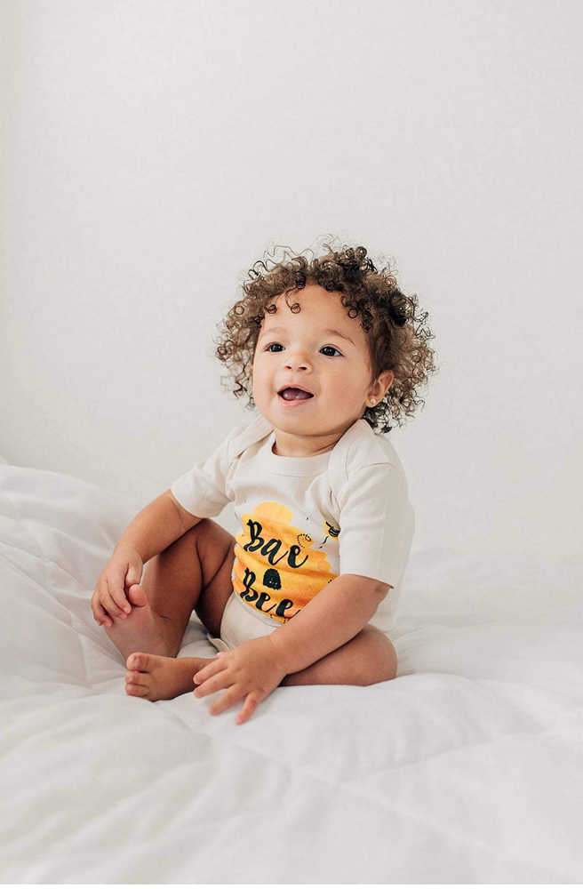 "Bae Bee" Organic Onesie or Tee // Cream