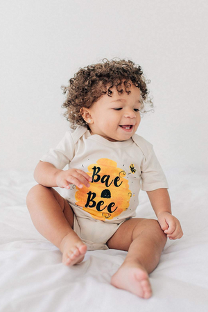"Bae Bee" Organic Onesie or Tee // Cream