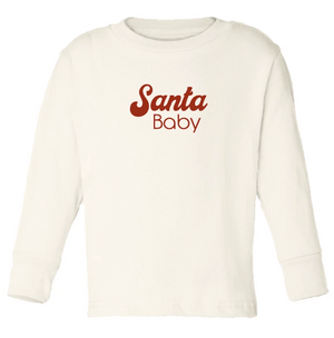 
                
                    Load image into Gallery viewer, &amp;quot;Santa Baby&amp;quot; Long Sleeve Tee // Cream
                
            