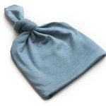 Top Knot Baby Hat // Steel Blue (0-3 months)