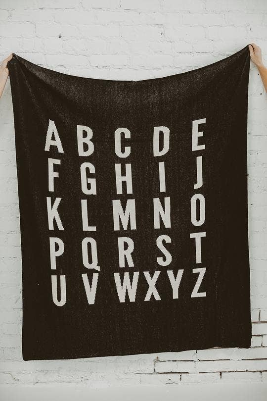 ABC Throw Blanket |  Black