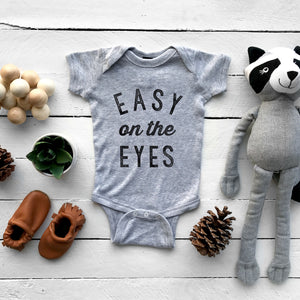 "Easy On The Eyes" Bodysuit // Grey (Long Sleeve)