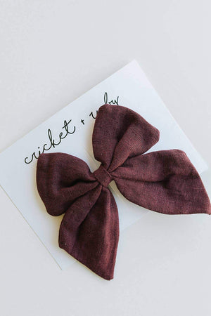 
                
                    Load image into Gallery viewer, Linen Bow Clip // Fig
                
            