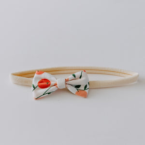 Garden Bow Headband // White, Pink & Green
