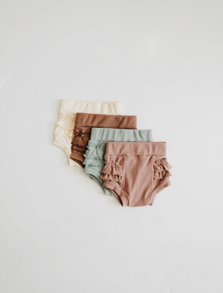 
                
                    Load image into Gallery viewer, Ribbed Ruffle Bloomer // PALE MAUVE
                
            