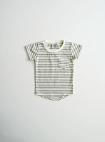 Curved Hem Pocket Tee // Grey Stripe