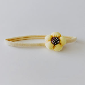 Sunflower Headband // Yellow, Brown & White
