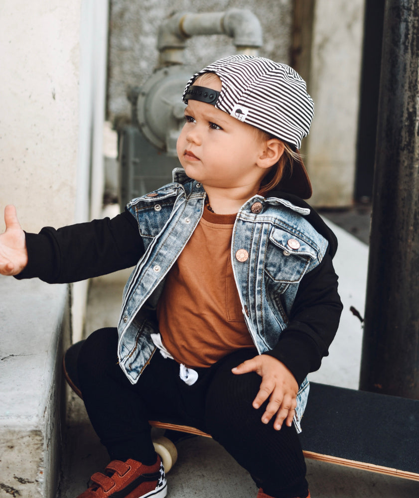 Hooded Denim Jacket // Black