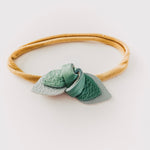 Leather Knot Headband // Sky + Eucalyptus