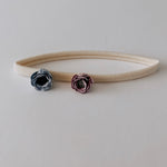 Dual Flower Headband // Blue & Purple
