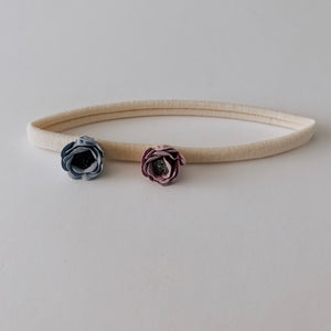 Dual Flower Headband // Blue & Purple
