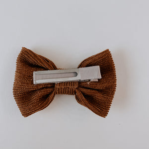 Corduroy Bow Clip // Toffee