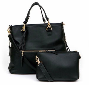 Vegan Leather Boss Bag Backpack // Black