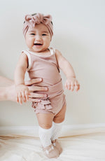Ribbed Bodysuit // Pale Mauve