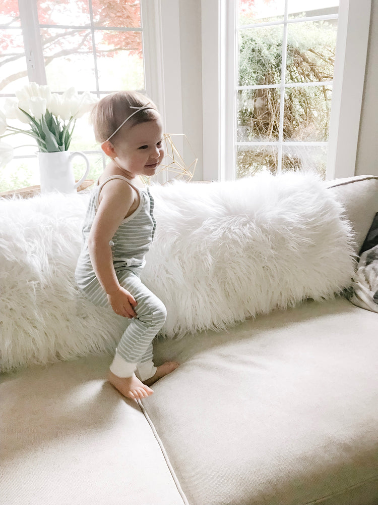 Tank Stripe Romper // Mint