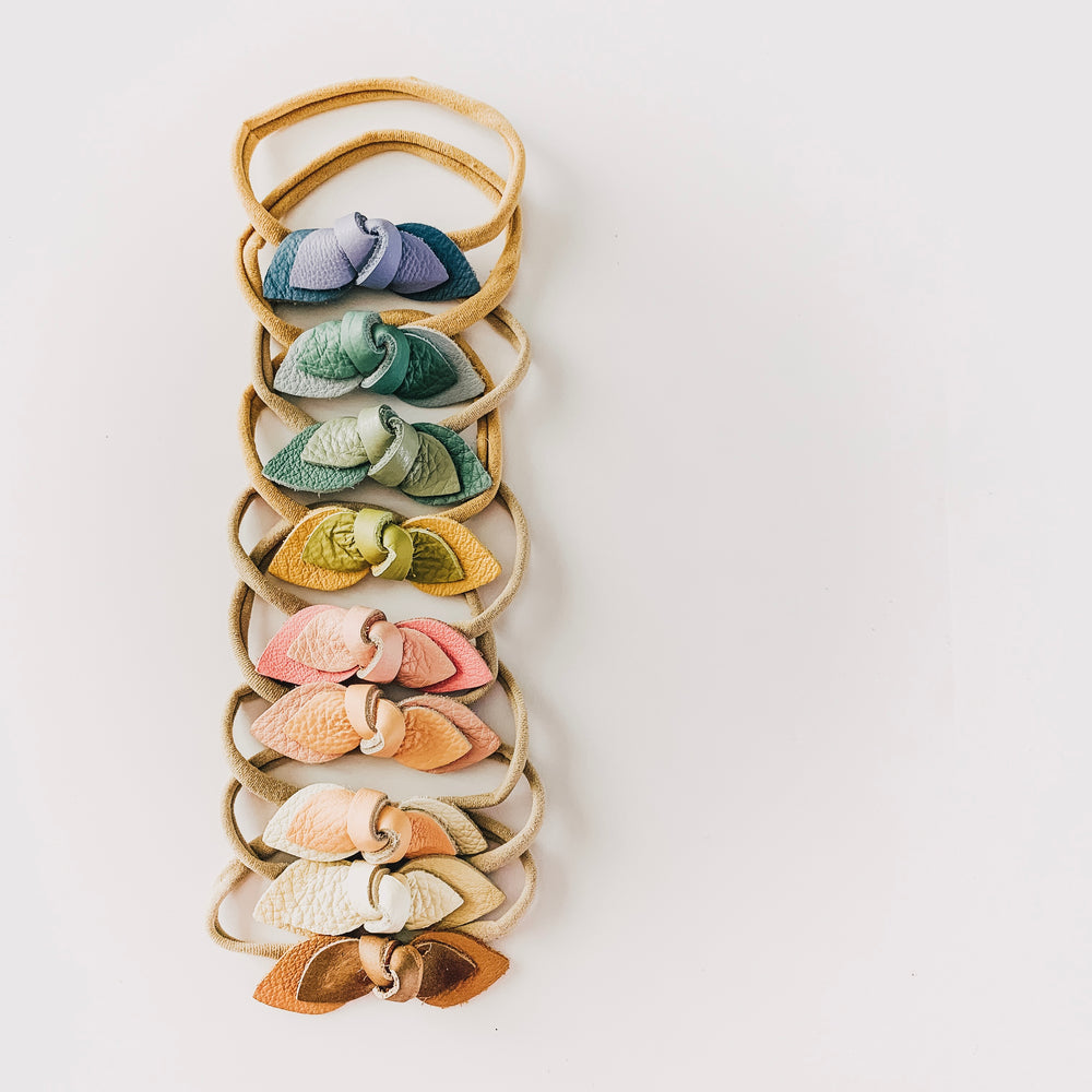 Leather Knot Headband // Blush + Peach