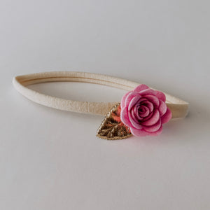 Flower Headband // Pink & Gold