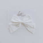 Linen Bow Clip // White