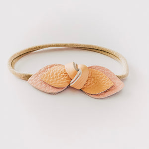 Leather Knot Headband // Blush + Peach