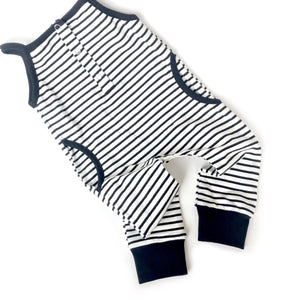 Tank Stripe Romper // Black // 0-3 Month