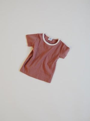 Retro Tee // Terracotta + Cream