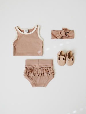 Ribbed Bodysuit // Pale Mauve