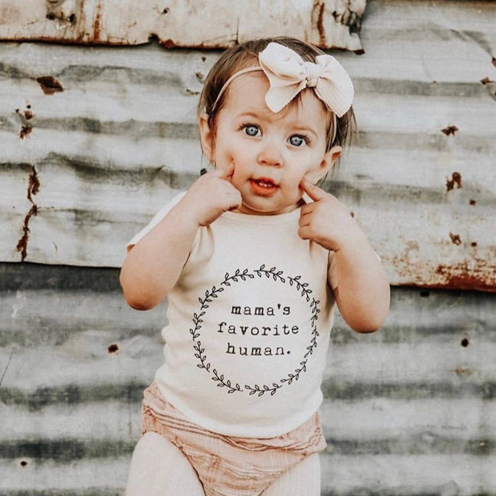 
                
                    Load image into Gallery viewer, “Mama’s Favorite Human&amp;quot; Bodysuit // Cream
                
            