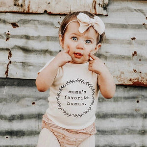 “Mama’s Favorite Human" Bodysuit // Cream